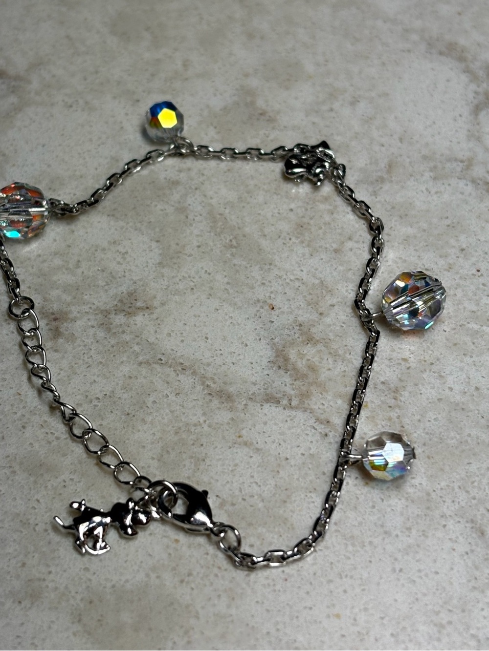 K 30 Clear Crystal Charm Bracelet - Women Jewelry Disney Dumbo and Timothy Mouse